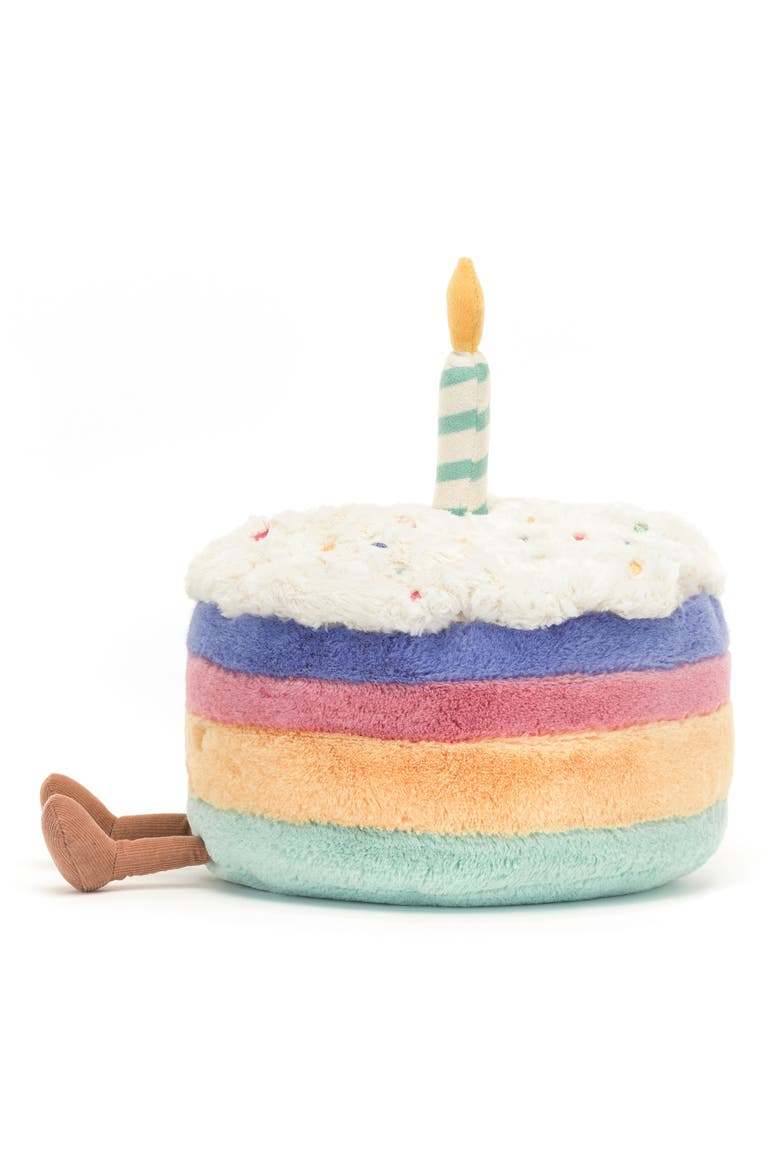 Amusable Rainbow Birthday Cake Plush Toy, Alternate, color, MULTI