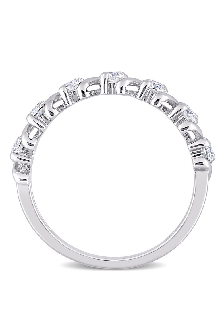 Moissanite Swirl Anniversary Band, Alternate, color, Sterling Silver