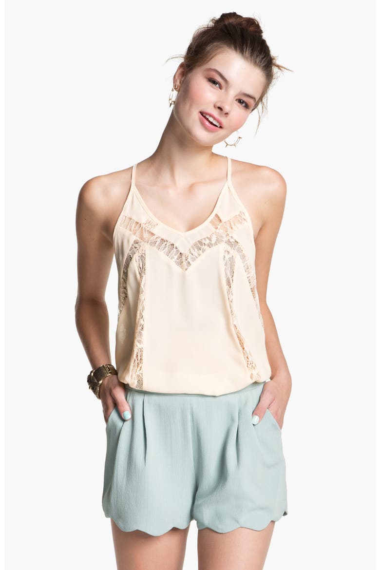 Lace Inset Camisole, Main, color, CREAM