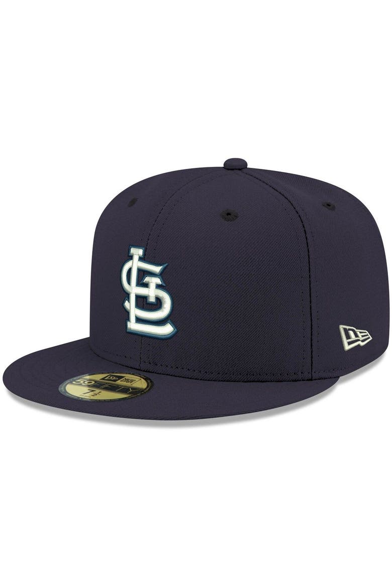 Men's New Era Navy St. Louis Cardinals White Logo 59FIFTY Fitted Hat, Main, color, Navy