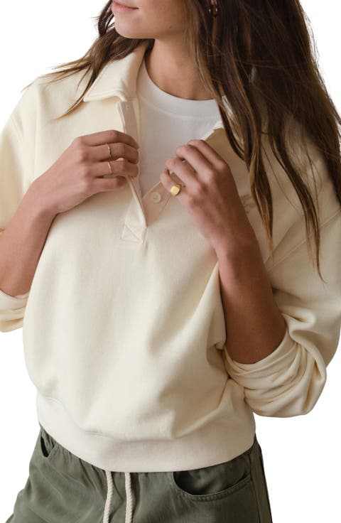 Cloud 9 Cotton Blend Fleece Polo Sweatshirt