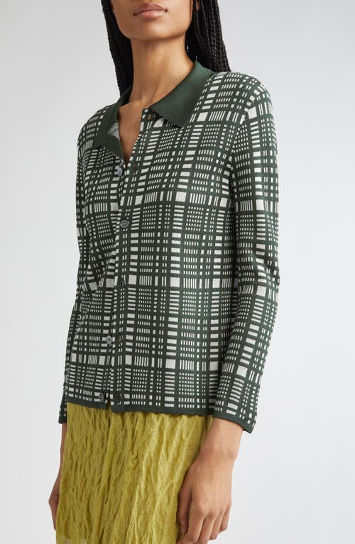 Zankov Patrique Geo Jacquard Cardigan In Green