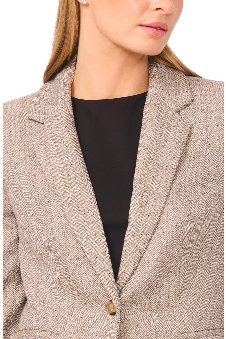 Shrunken Herringbone Blazer, Alternate, color, TAUPE BISQUE