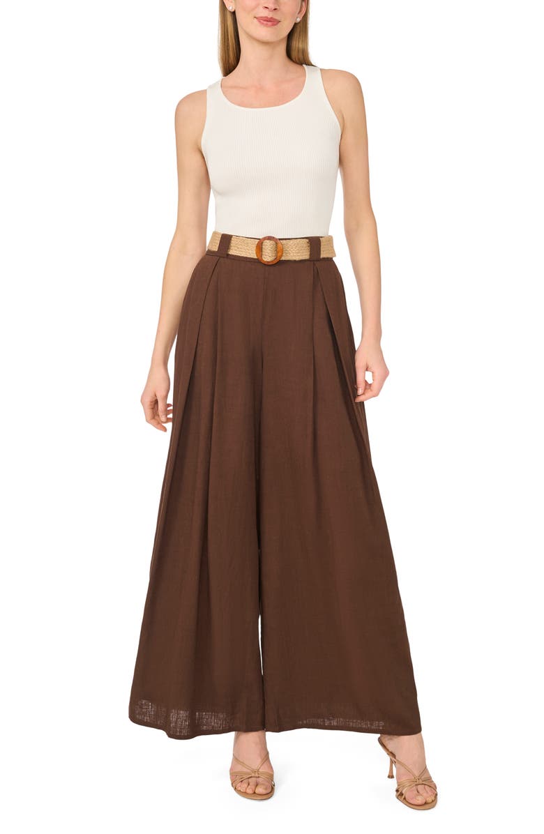 Halogen<sup>®</sup> Wide Leg Belted Pants, Alternate, color, Chicory Coffe