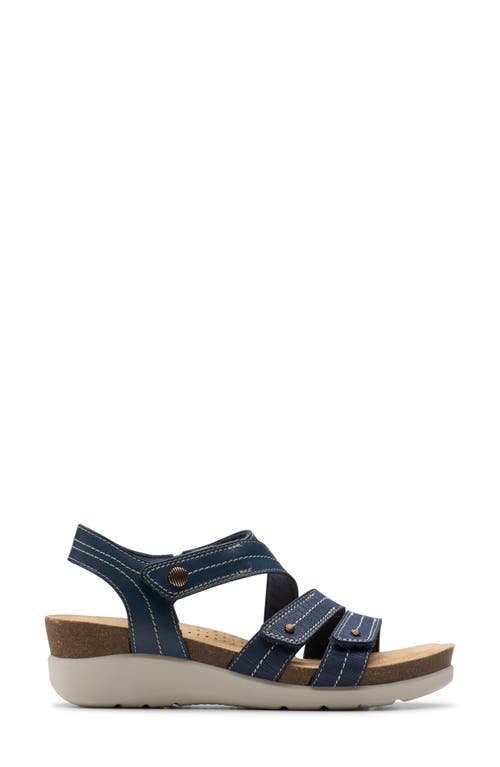 Clarks ® Calenne Clara Wedge Sandal In Navy Combi