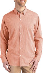 Cutter & Buck Skyline Check Performance Stretch Button-Down Shirt