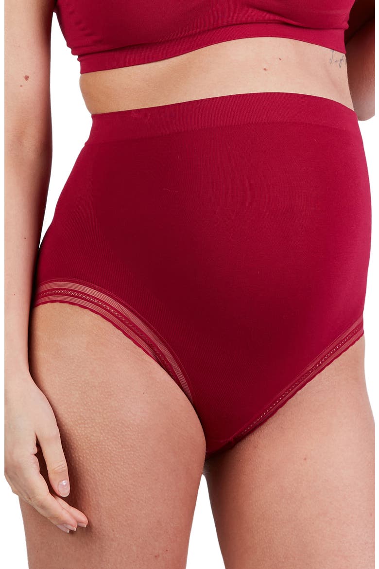 Milk Seamless High Waist Maternity Briefs, Main, color, BURGUNDY