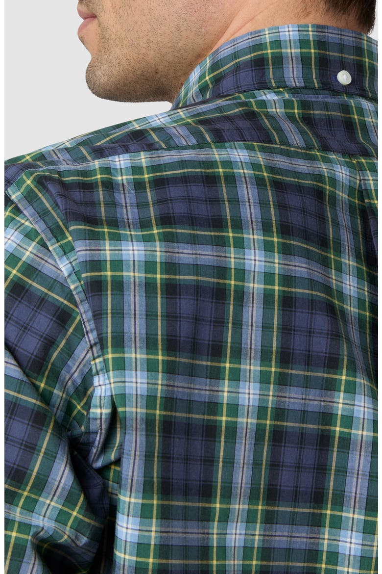 Slim Fit Button-Down Shirt, Alternate, color, NAVY/ BLUE/ YELLOW TARTAN
