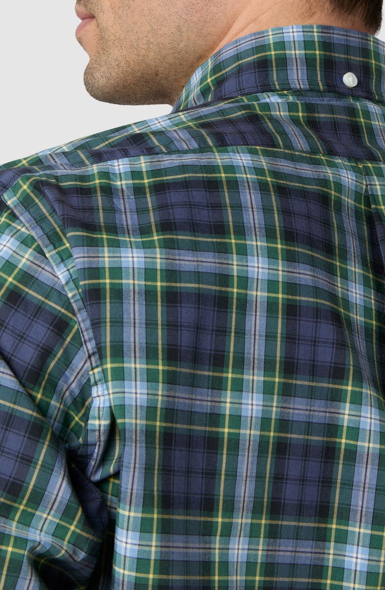 Sid Mashburn Slim Fit Button-Down Shirt, Alternate, color, Navy/ Blue/ Yellow Tartan