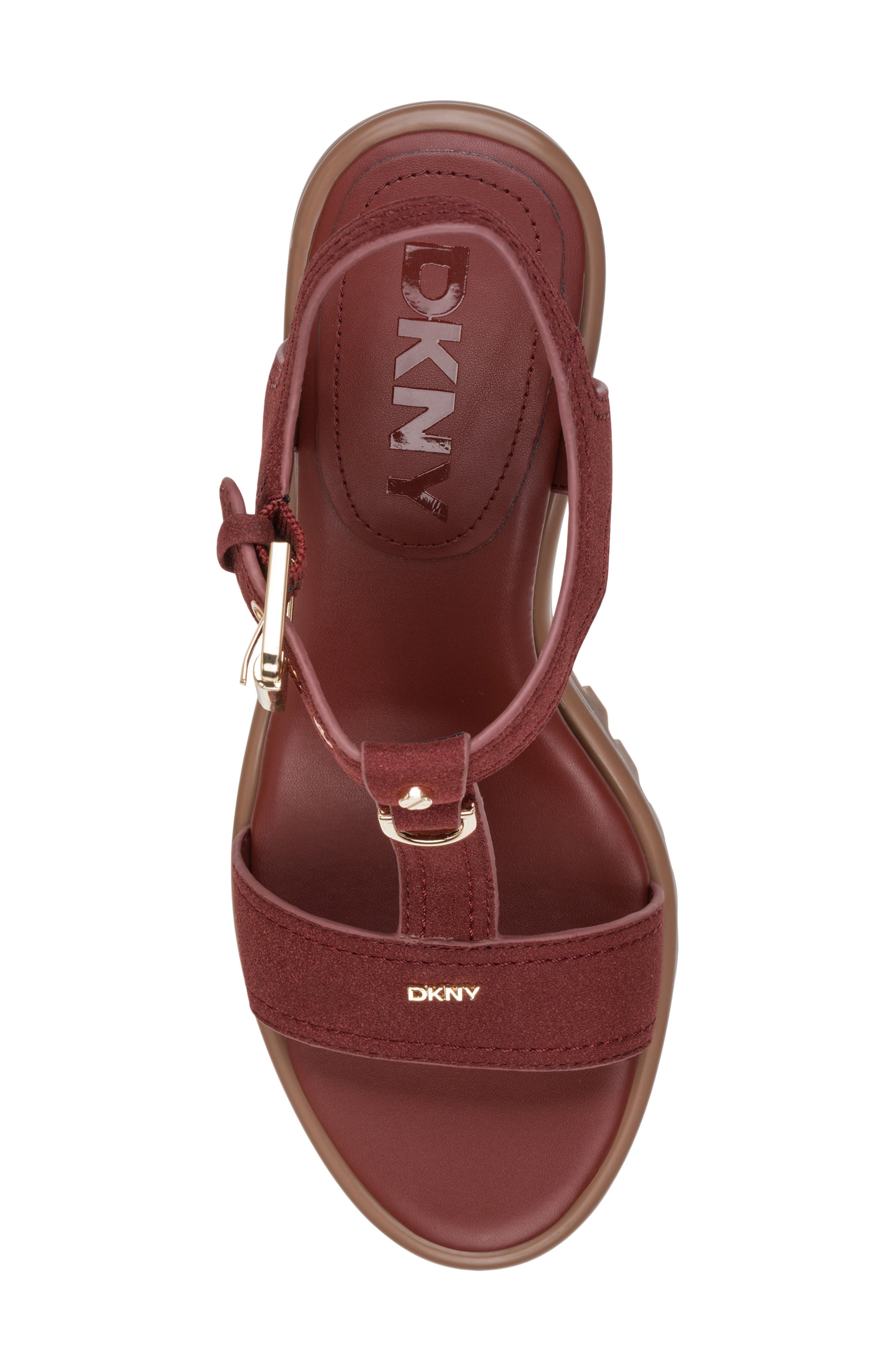 DKNY Marg Ankle Strap Sandal, Alternate, color, Brick