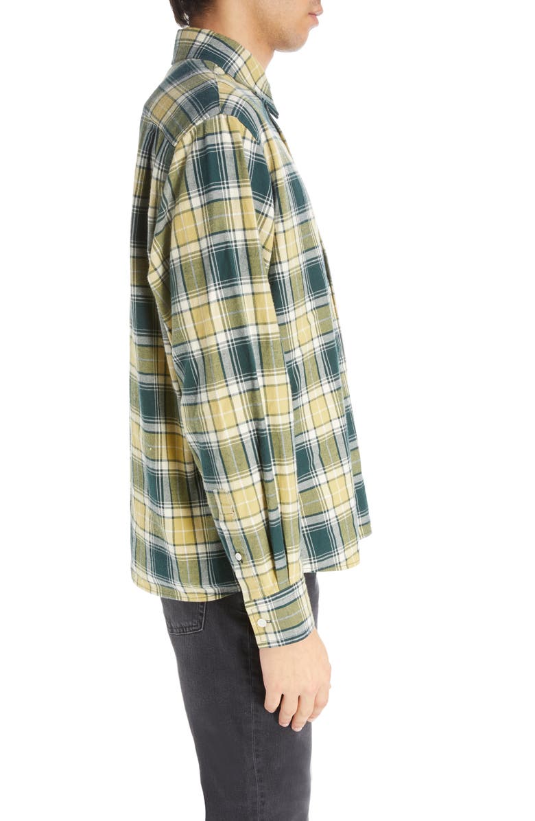 Acne Studios Face Logo Patch Check Button-Up Shirt, Alternate, color, 