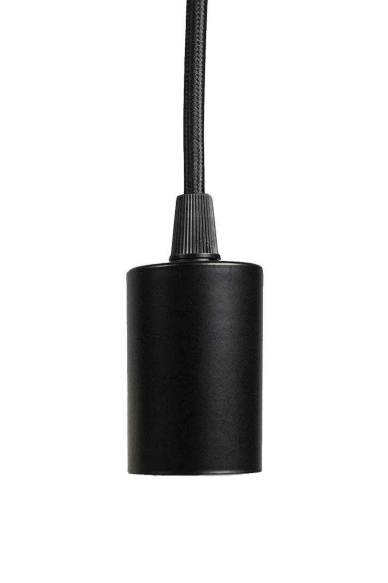 Modern Pendant Light and Socket, Main, color, Black/Black Metal