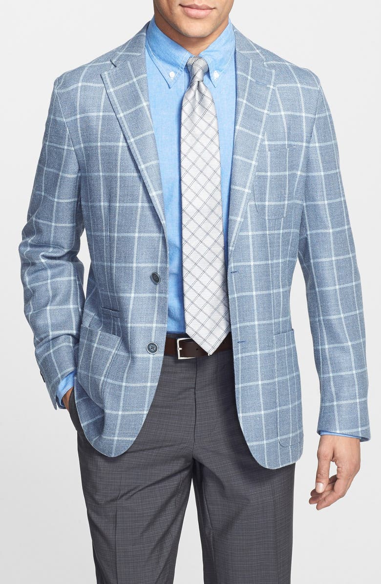 Corneliani Trim Fit Check Cotton Sport Coat, Main, color, 