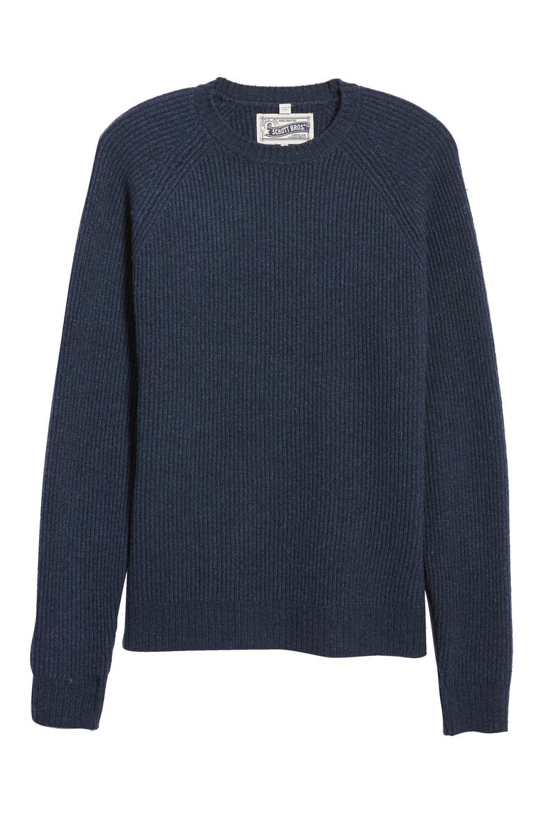 Ribbed Wool Blend Sweater, Alternate, color, NAVY