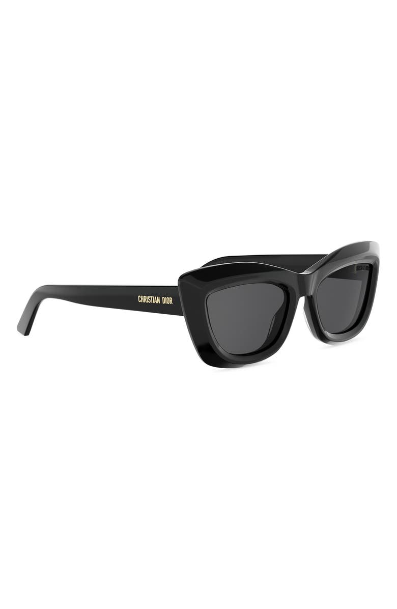 DIOR Midnight B3I 54mm Cat Eye Sunglasses, Alternate, color, Shiny Black / Smoke