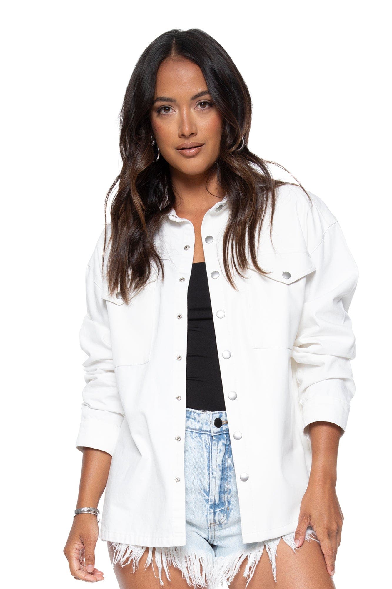 Denim Mix UNreal Leather Shacket