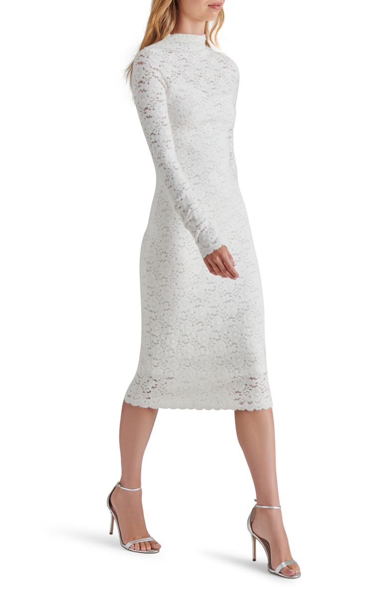 Steve Madden Vivienne Long Sleeve Floral Lace Dress, Alternate, color, Ivory