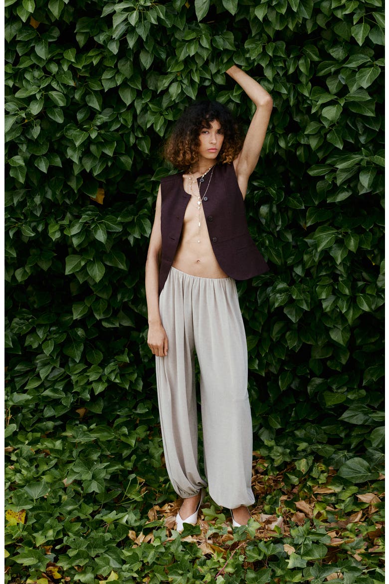 Mid Rise Baggy Elastic Hem Pants, Alternate, color, LIGHT/PASTEL GREY