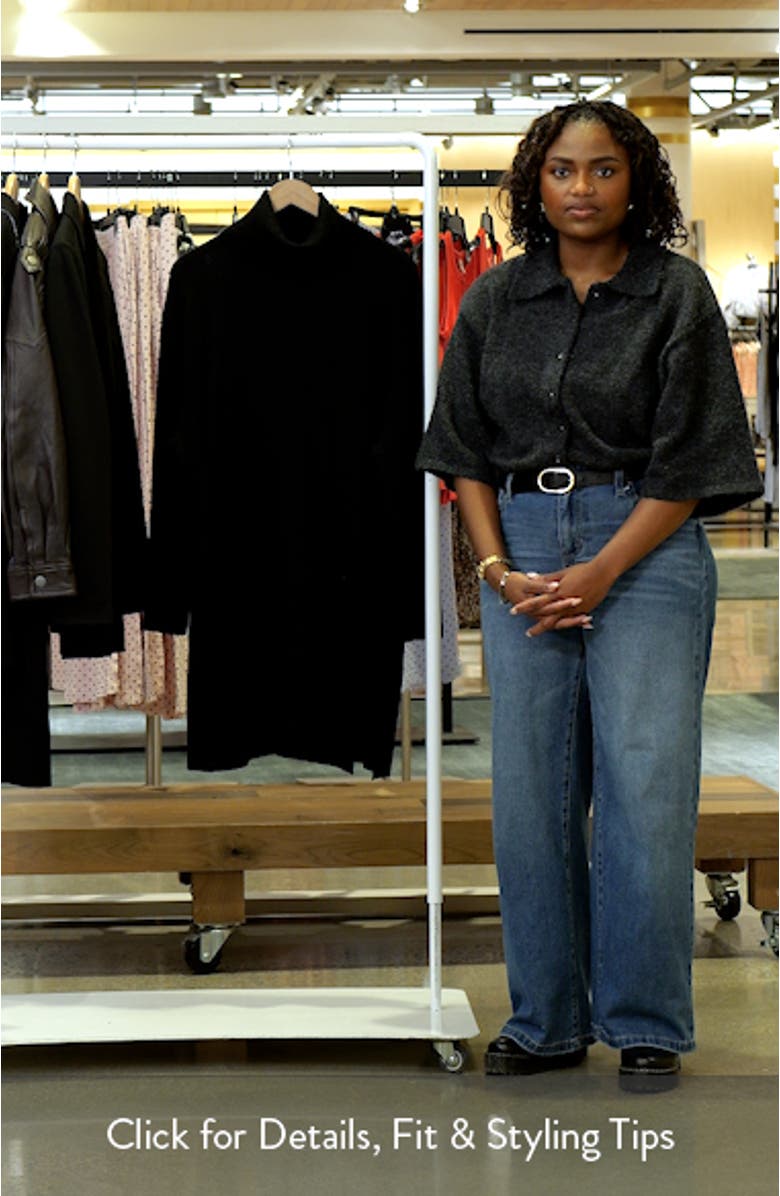 Feringatessa Long Sleeve Turtleneck Virgin Wool Blend Sweater Dress, sales video thumbnail