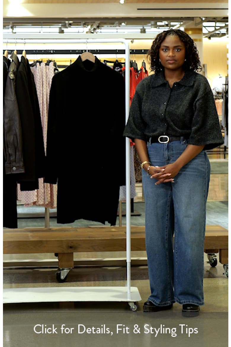 Feringatessa Long Sleeve Turtleneck Virgin Wool Blend Sweater Dress video