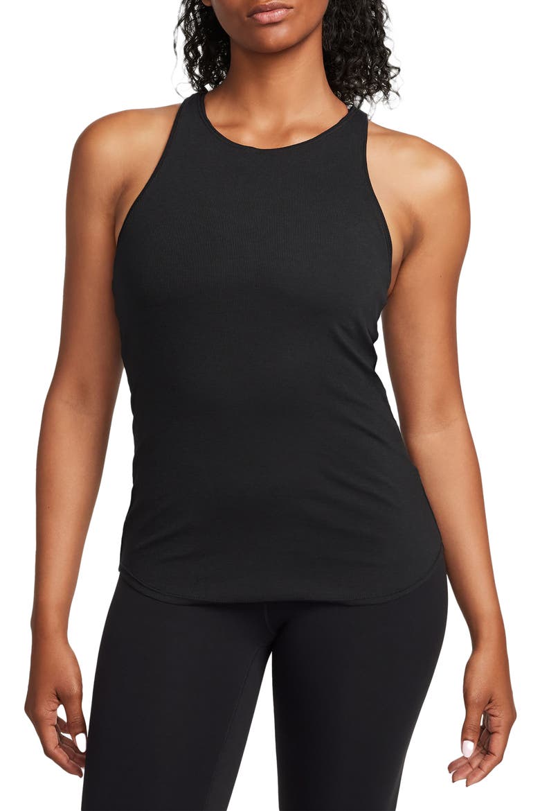 Yoga Luxe Rib Tank Top, Main, color, BLACK