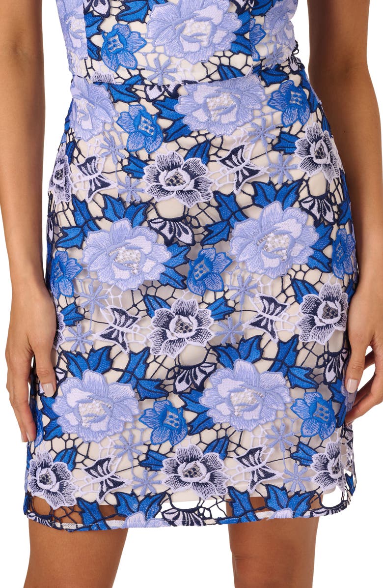 Adrianna Papell Floral Guipure Lace Sheath Dress, Alternate, color,