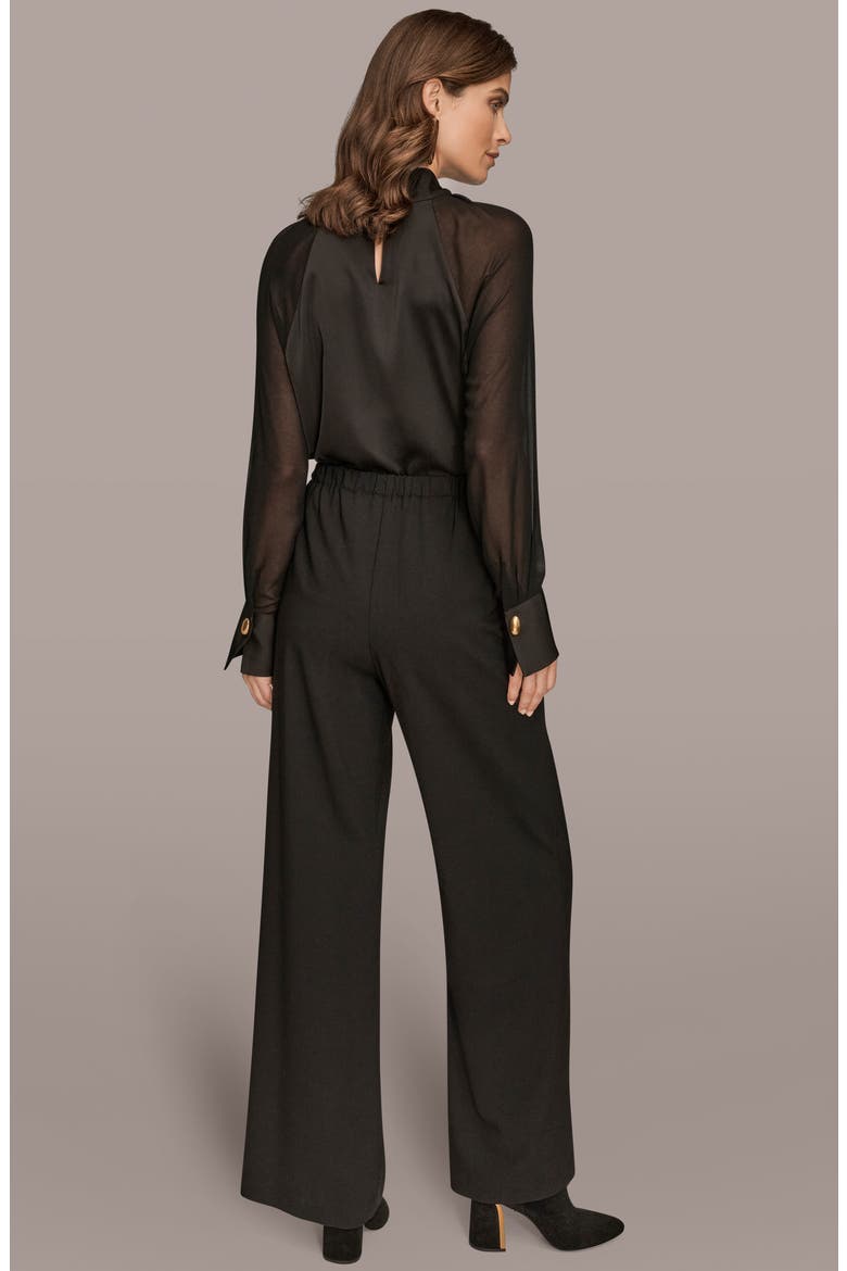 Front Pleat Wide Leg Pants, Alternate, color, BLACK