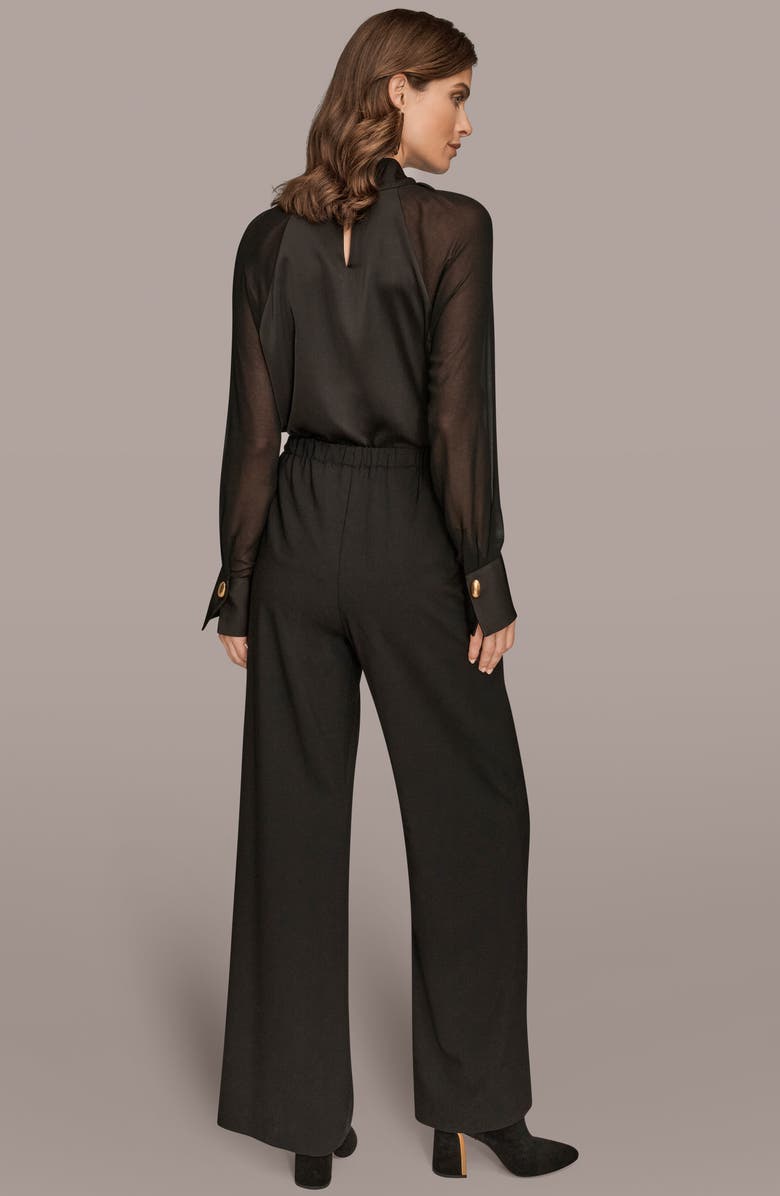 Donna Karan New York Front Pleat Wide Leg Pants, Alternate, color, Black