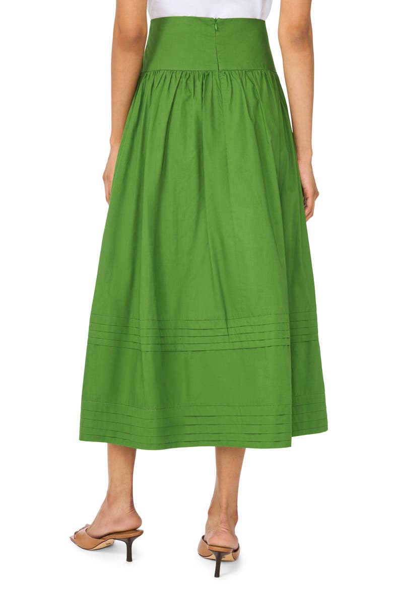 A-Line Cotton Midi Skirt, Alternate, color, MOSS
