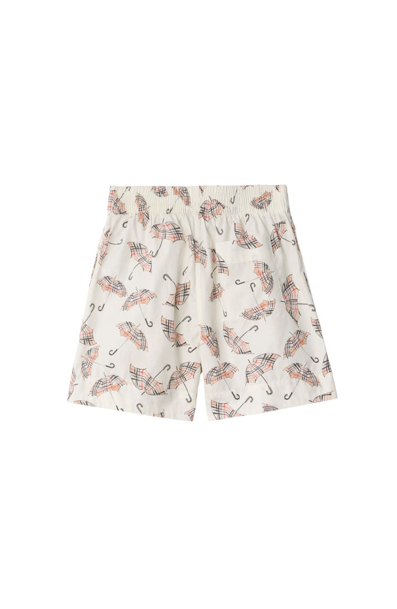 Burberry Umbrella Cotton Shorts, Alternate, color, Calico White