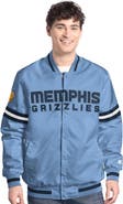 STARTER Men's Starter Light Blue/Navy Memphis Grizzlies Scout Full Snap Varsity Jacket