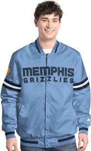 STARTER Men's Starter Light Blue/Navy Memphis Grizzlies Scout Full Snap Varsity Jacket