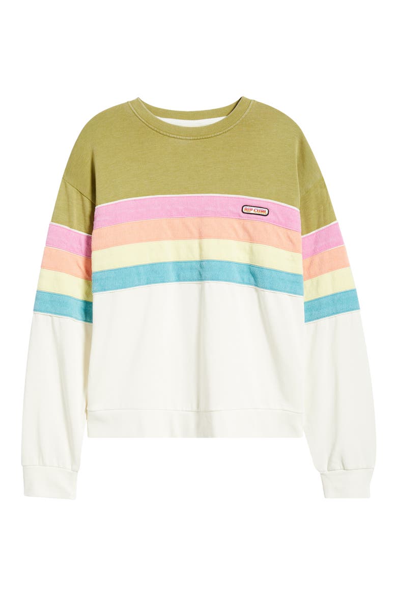 Surf Revival Relaxed Sweatshirt, Alternate, color, GREEN OLIVE