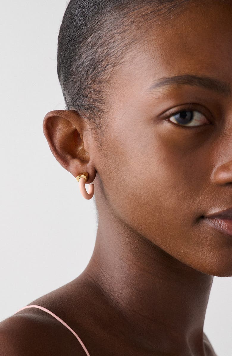 Kate Spade New York geo pop huggie hoop earrings, Alternate, color, Pink