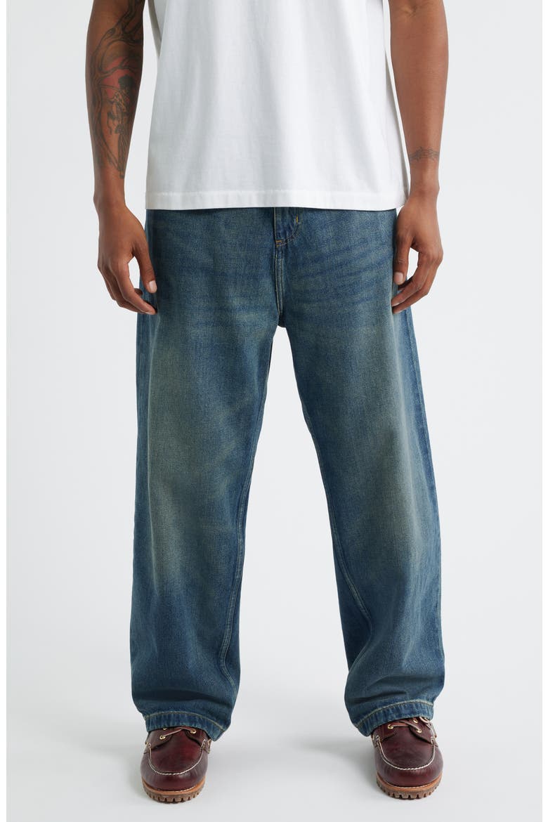 Brandon Loose Straight Leg Jeans, Main, color, BLUE WORN USED WASH