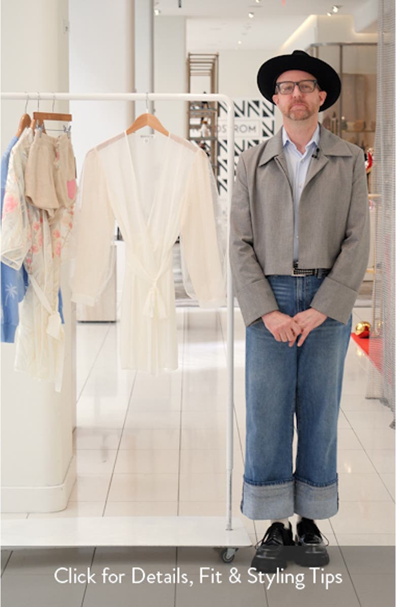 Imitation Pearl Tie Waist Cover-Up Robe, sales video thumbnail