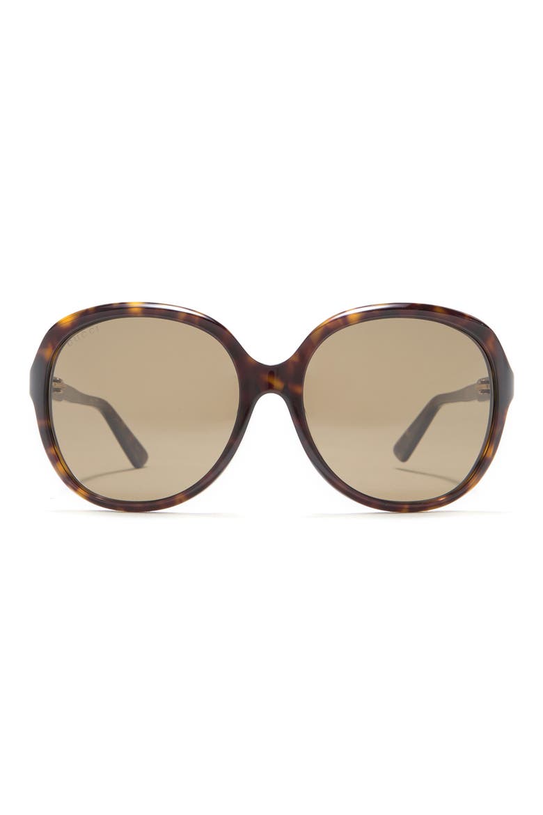 57mm Round Sunglasses, Main, color, HAVANA