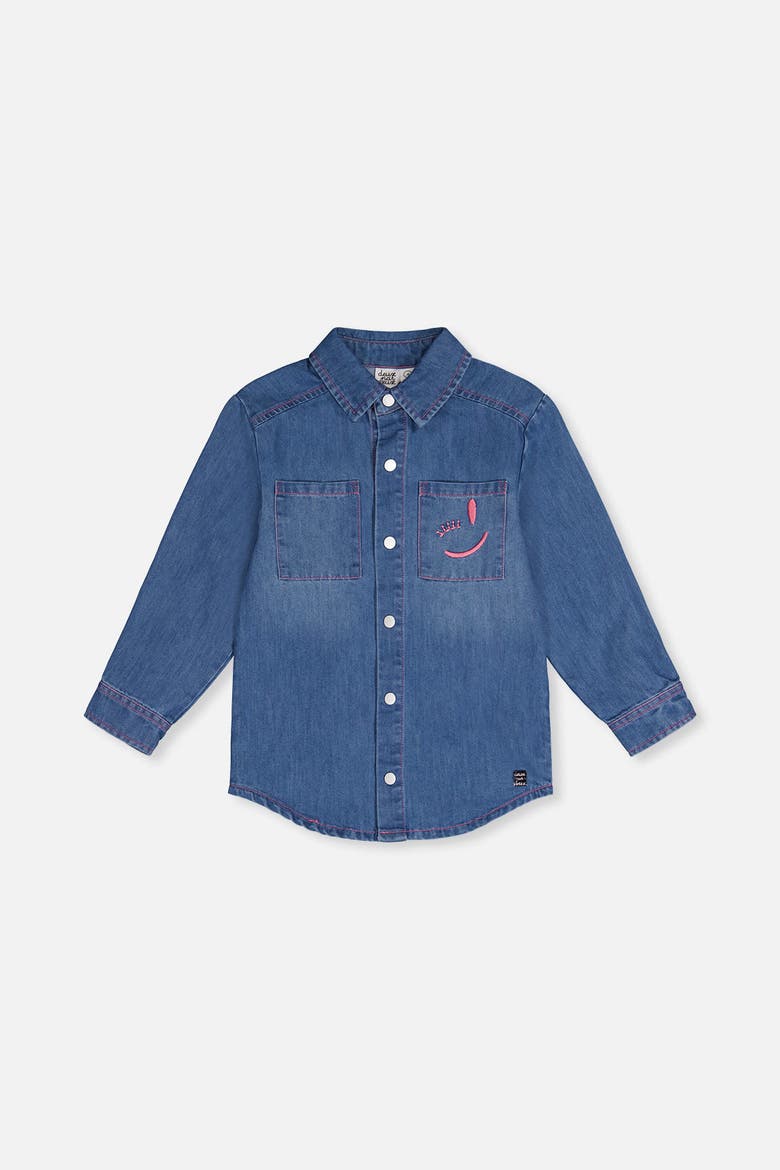 Ivy Classic Relaxed Timeless Denim Shirt, Main, color, Navy Blue Denim