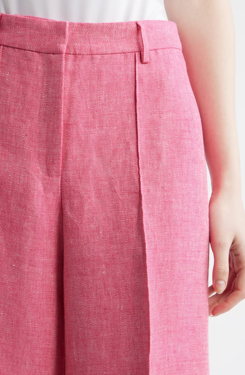 Elie Tahari The Kenna Wide Leg Linen Pants, Alternate, color, Plum Rose