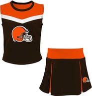 Outerstuff Girls Youth Brown Cleveland Browns Spirit Two-Piece Cheerleader Set