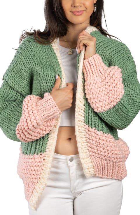 Colorblock Oversize Cardigan