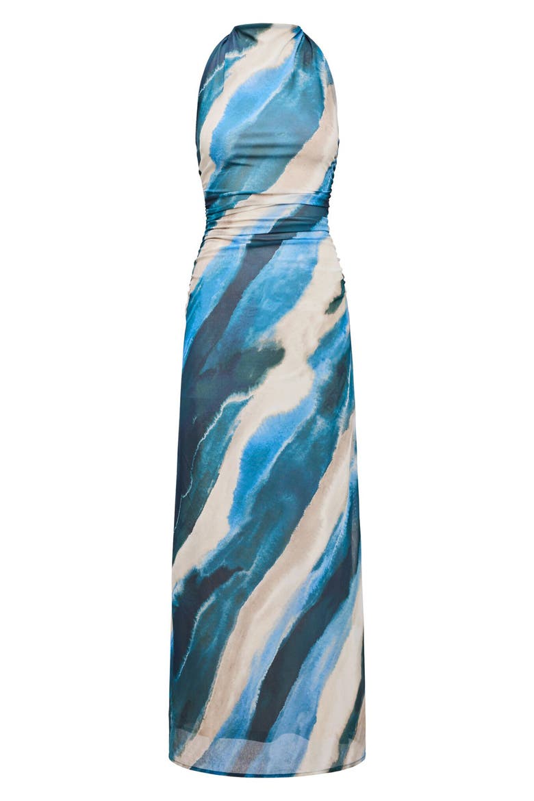 Josette Print Halter Jersey Maxi Dress, Alternate, color, WAVE MAREN ABSTRACT