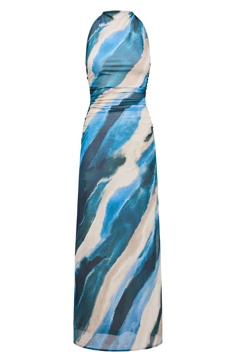 Ever New Josette Print Halter Jersey Maxi Dress, Alternate, color, Wave Maren Abstract