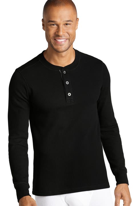 Men's Tall Man Long Sleeve Waffle Henley