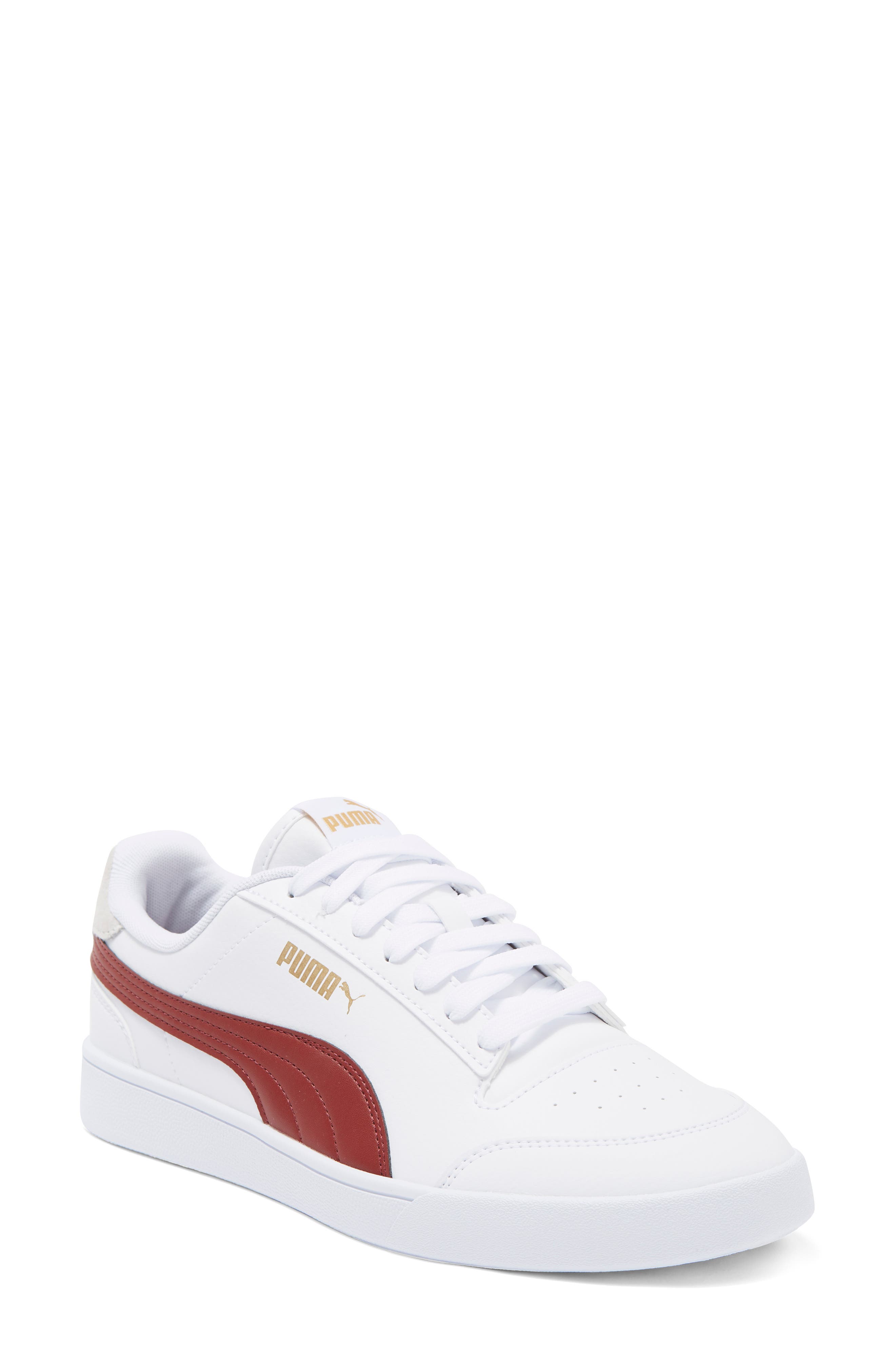 Shuffle Sneaker, Main, color, WHITE/ INTENSE RED/ TEAM GOLD