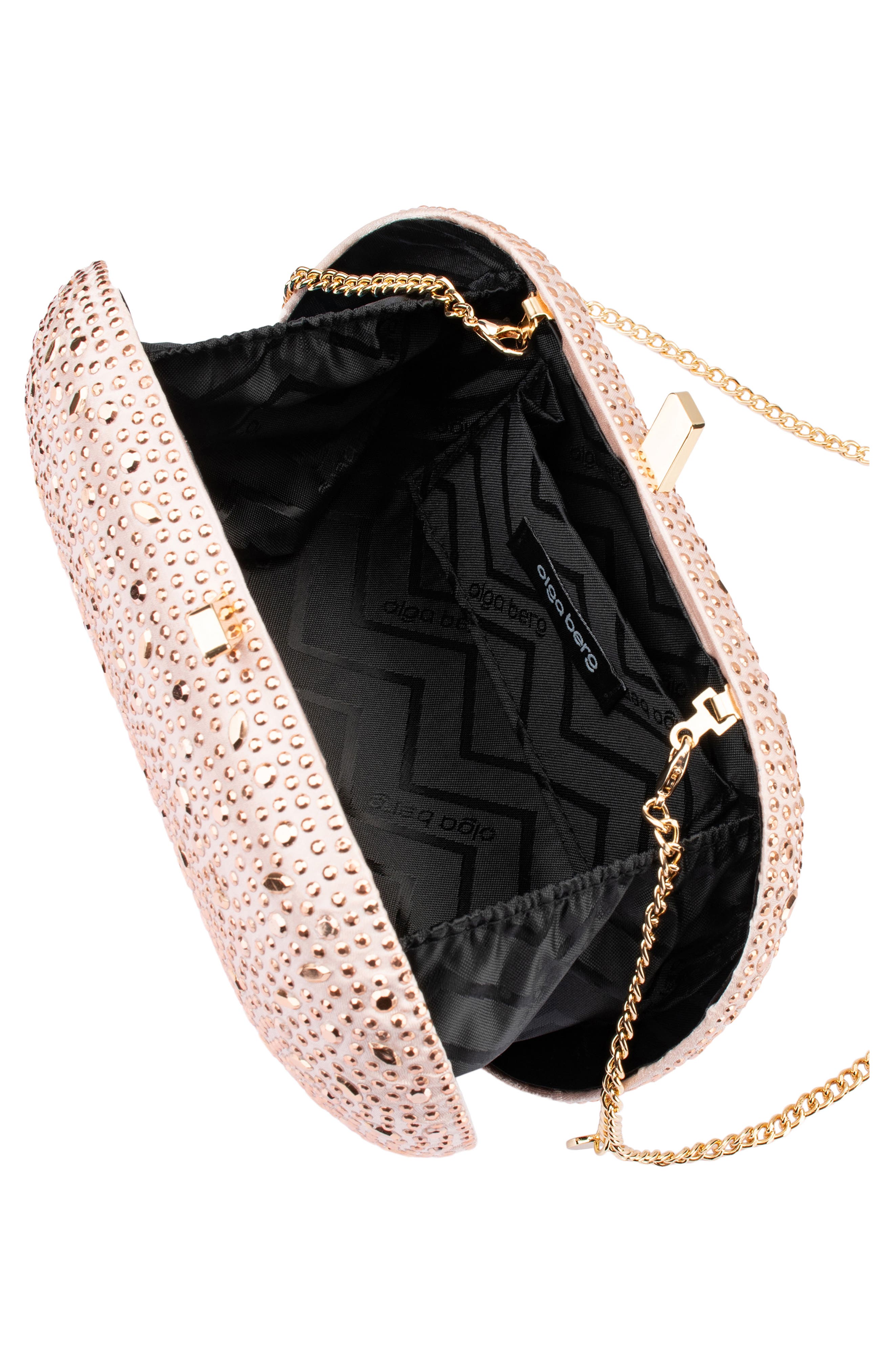 Olga Berg Faye Oval Frame Clutch, Alternate, color, Blush