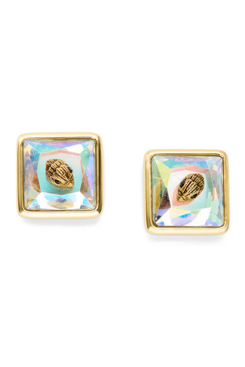 Eagle Square Stud Earrings, Main, color, CRYSTAL