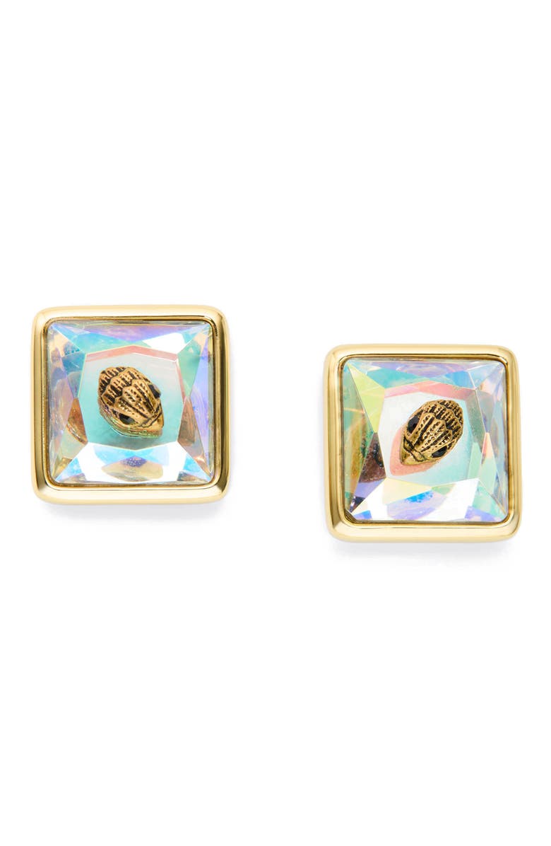 Kurt Geiger London Eagle Square Stud Earrings, Main, color, Crystal