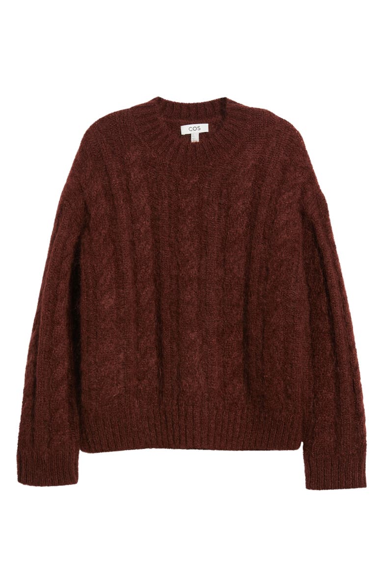 COS Cable Knit Mohair Blend Sweater, Alternate, color,