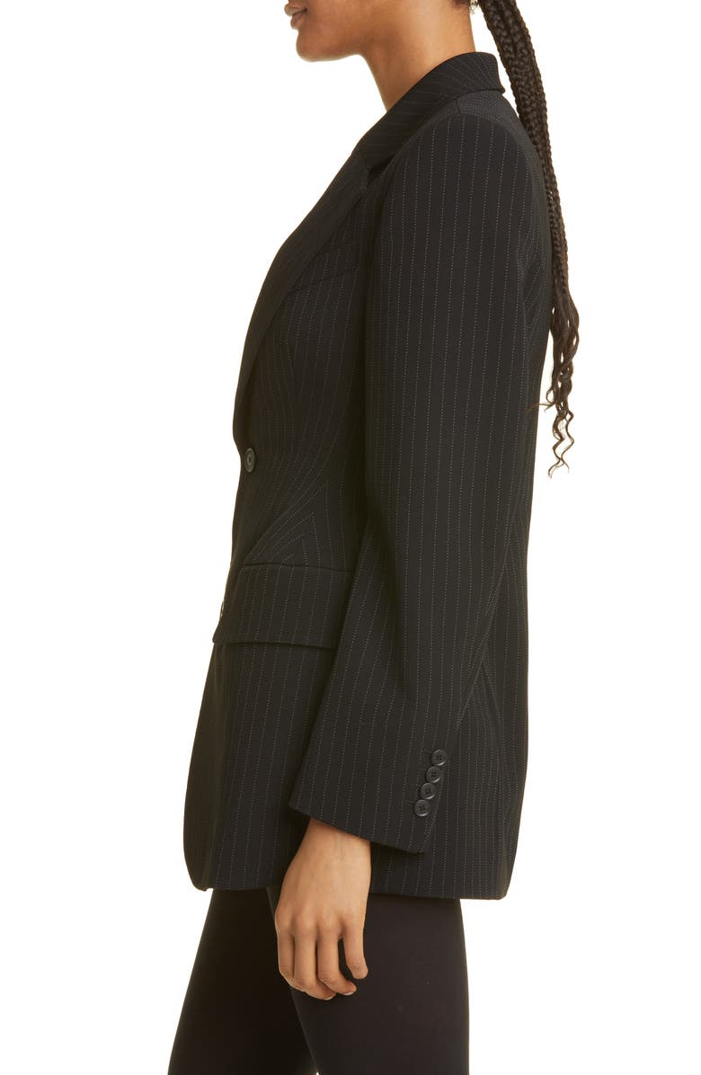 Balenciaga Hourglass Pinstripe Stretch Wool Blazer, Alternate, color,